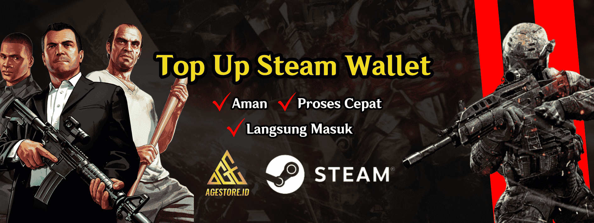 Top Up Steam Wallet Aman, Proses Cepat, Langsung Masuk!